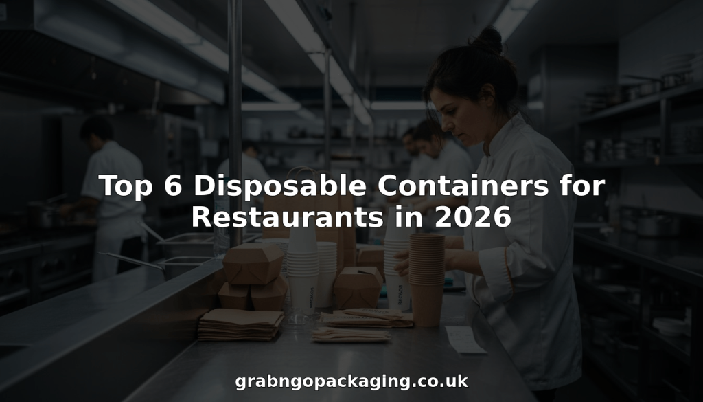 Restaurant manager inspects disposable food containers