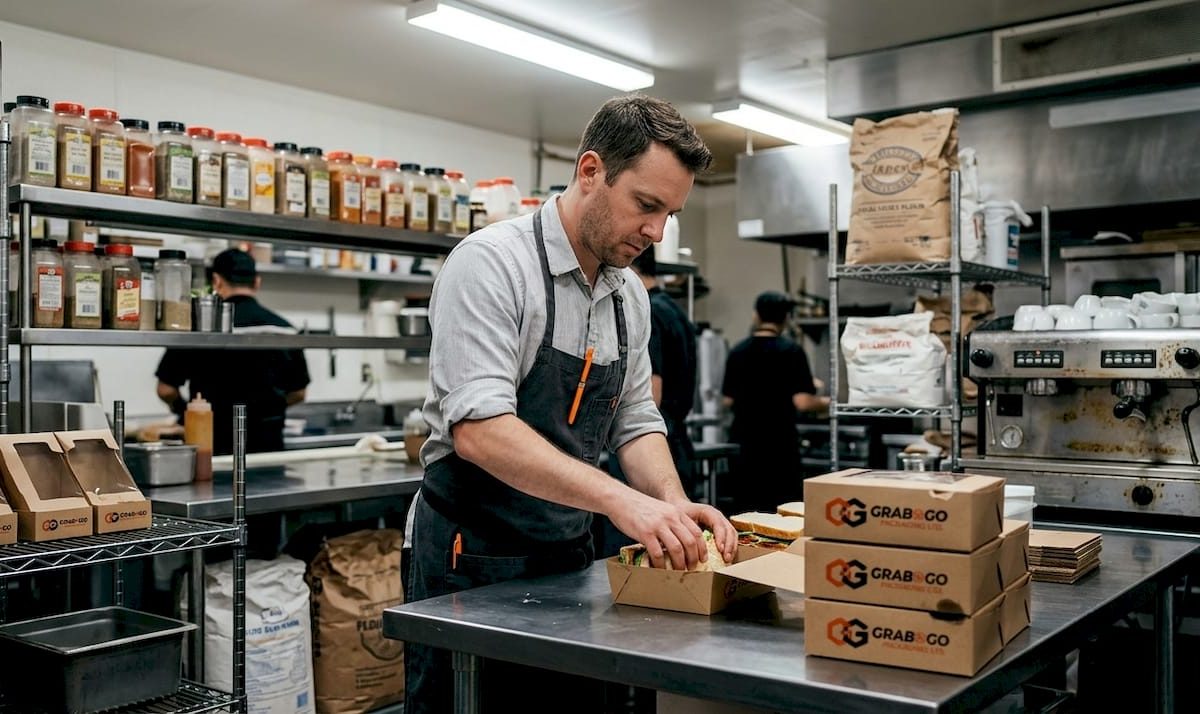 Small food business owner using custom packaging