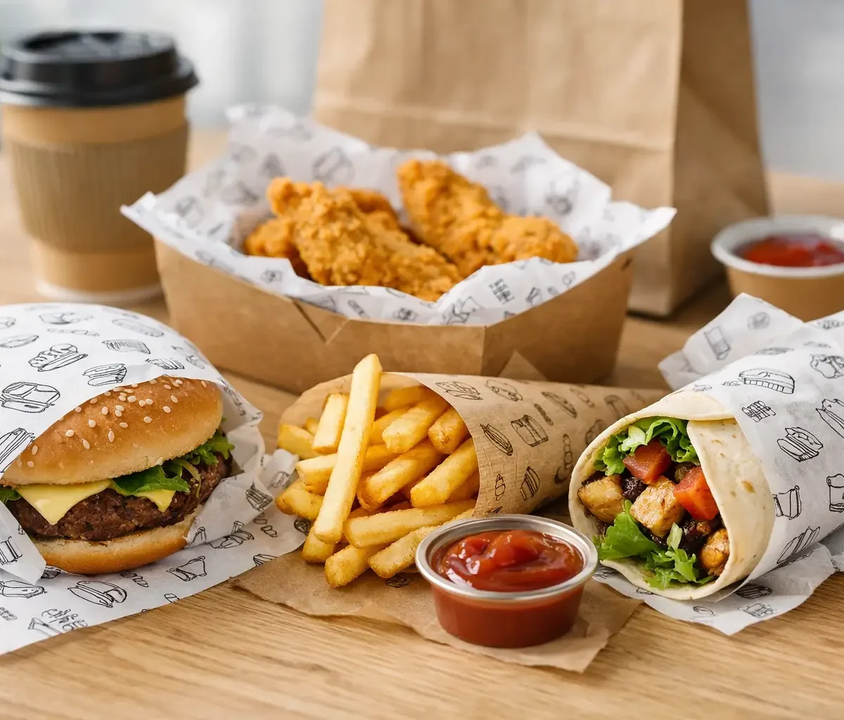 Printed Greaseproof Paper for Takeaway