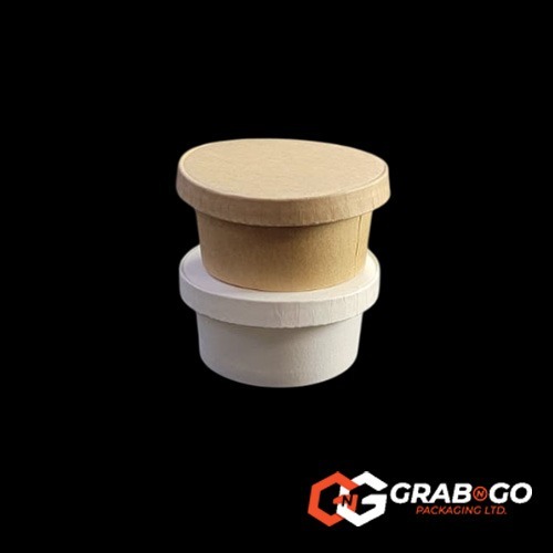 1oz Brown Kraft Sauce Cups & Lids - Image 3