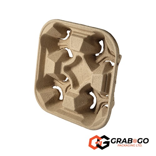 4 Cup Carriers – Moulded Pulp Fibre - Image 2
