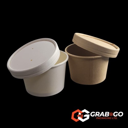 8oz White Kraft Soup Container - Image 2