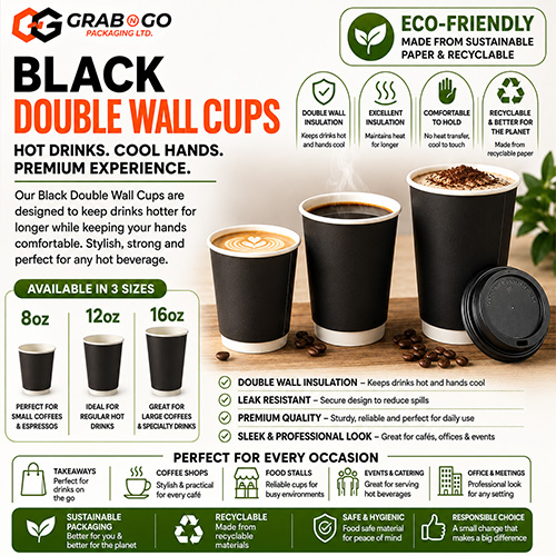 Black Double Wall Cups