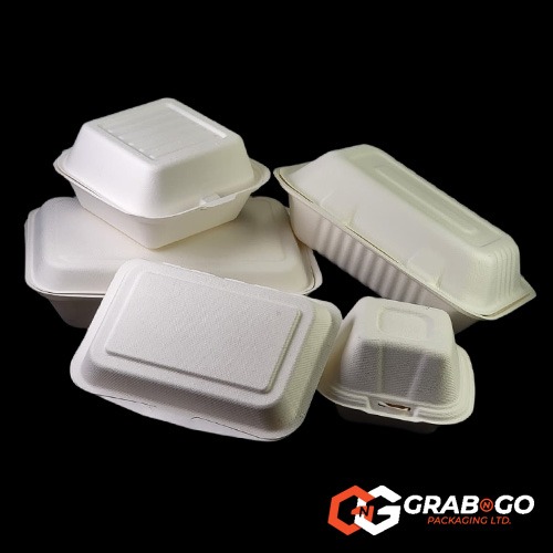 BHB10 - Bagasse Clamshell 9″x 6″ - Image 2