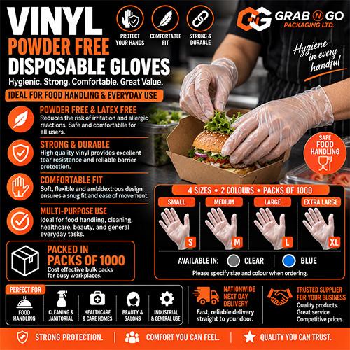 Small Clear Vinyl Powder Free Gloves