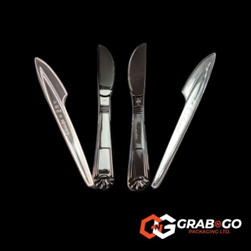 HD Black Reusable Plastic Knife - Image 2
