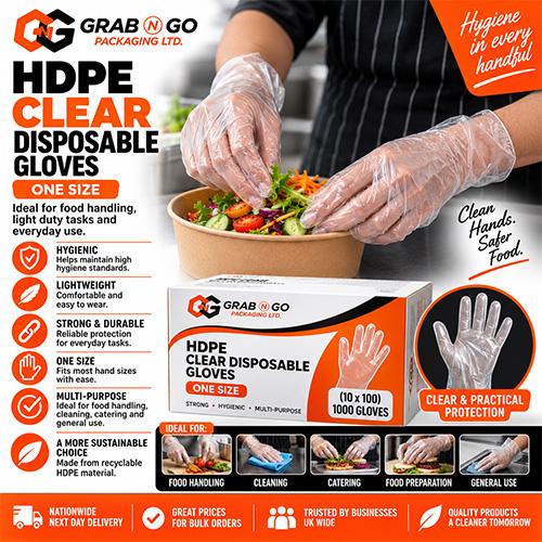 HDPE Clear Gloves - One Size