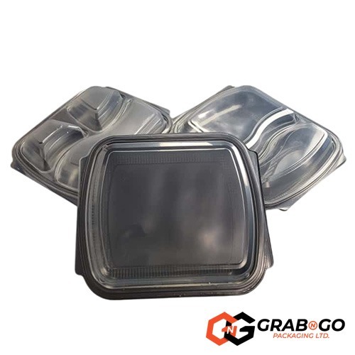 1 Compartment Black Base Meal Box - Image 2