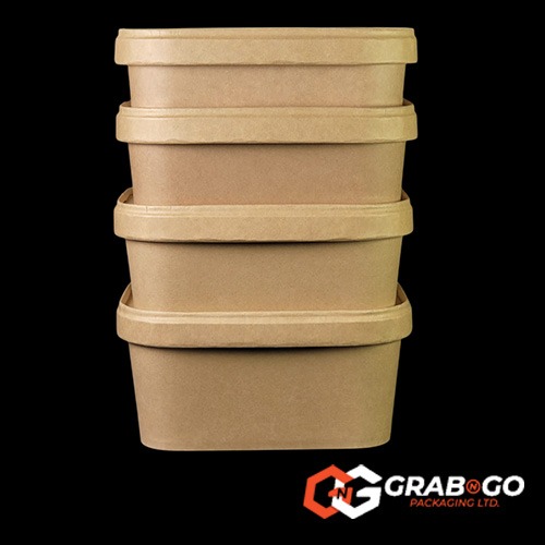 650ml Small/Medium Rectangular Kraft Deli Bowls - Image 4