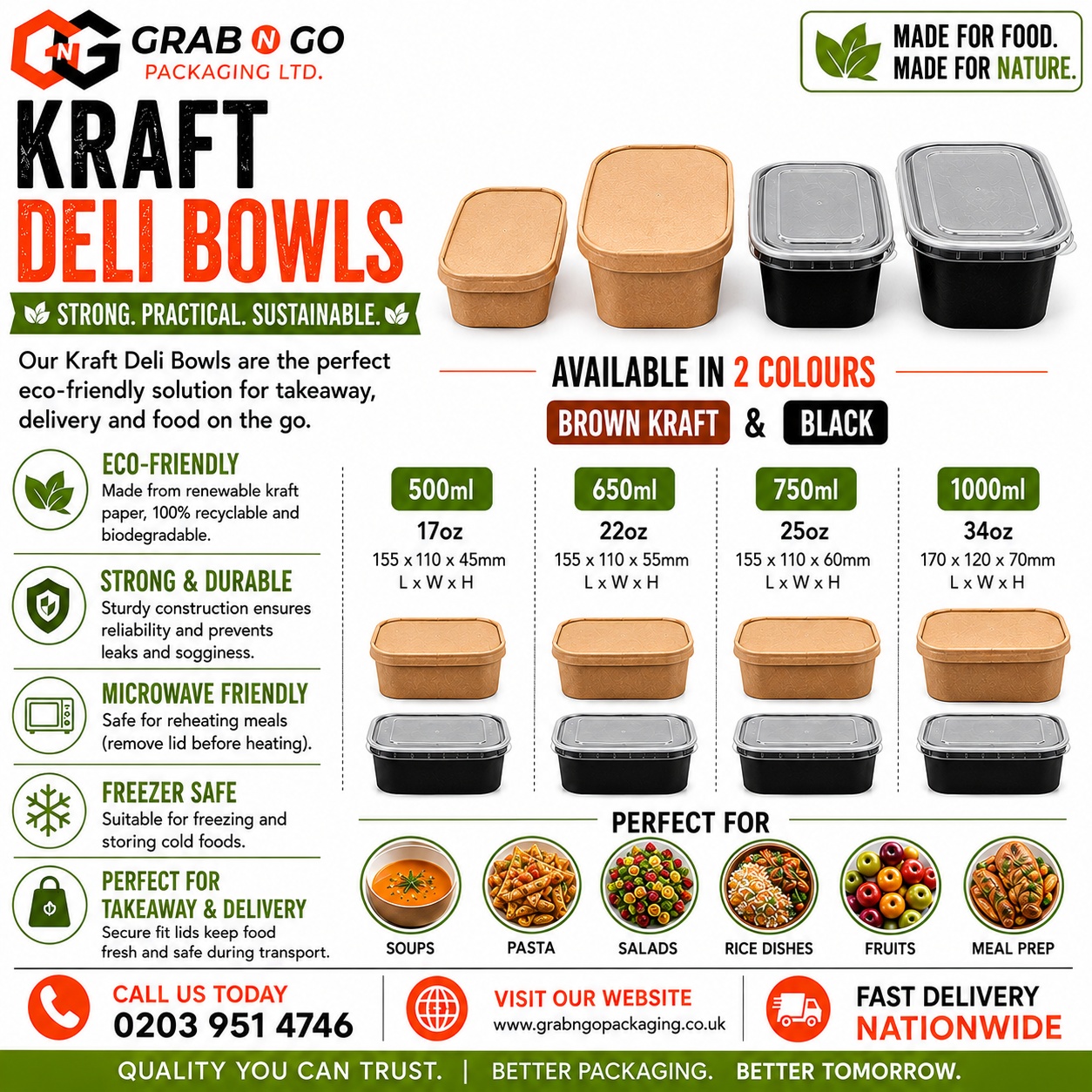 Rectangular Kraft Deli Bowls