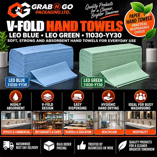 Green V-Fold Hand Towels