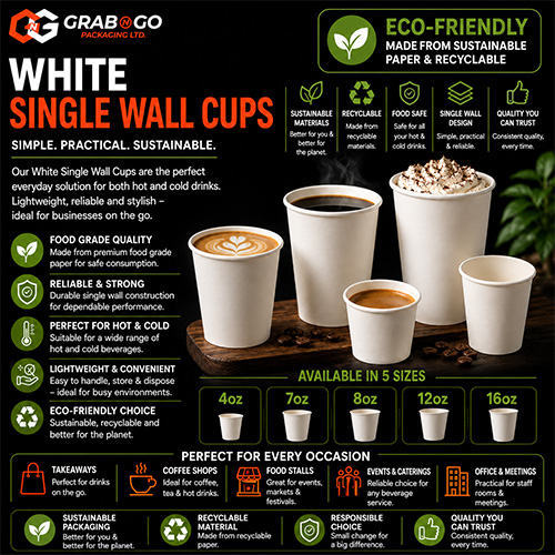 White Single Wall Cups