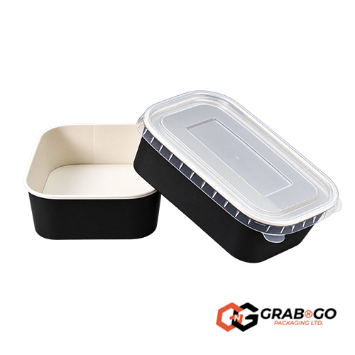 650ml Small/Medium Black Rectangular Kraft Deli Bowls Serve fresh food in a smart and modern way with our **650ml Small/Medium Black Rectangular Kraft Deli Bowls**. These strong paper bowls give food businesses a practical way to serve hot and cold food. The black kraft finish creates a bold, premium look, while the sturdy paperboard construction helps protect food during collection, takeaway, and delivery. The 650ml size works well for small to medium meals, side dishes, snacks, salads, desserts, and deli foods. Therefore, businesses can offer neat portions without using a large container. The rectangular shape makes these bowls easy to stack and store. As a result, staff can save space and prepare orders faster during busy service. ### Ideal for Fresh Food These black kraft bowls suit many menu choices. For example, they work well for pasta, noodles, rice dishes, salads, fruit, yoghurt, desserts, roasted vegetables, wraps, sandwiches, and cold deli meals. The strong paperboard helps the bowl keep its shape during handling. Therefore, customers can carry their food with confidence. In addition, the sturdy design helps reduce spills during collection or delivery. The black finish adds a stylish touch to food presentation. As a result, colourful salads, fresh fruit, pasta, desserts, and other meals stand out against the dark background. This creates an attractive presentation that can make food look more appealing. ### A More Responsible Packaging Choice Many customers now look for businesses that reduce unnecessary plastic waste. Therefore, paper-based food packaging can offer a more responsible option for food-to-go service. Kraft paperboard comes from wood fibre, a renewable material. As a result, paper packaging can help reduce the use of traditional plastic food containers in suitable food service applications. In addition, clean paper-based packaging may be accepted by some recycling schemes. However, recycling rules vary, so always check your local guidance before disposal. Using paper packaging also supports wider efforts to reduce waste. Small changes can make a difference over time. Therefore, choosing suitable paper food packaging can help your business move towards more responsible packaging while still giving customers a practical product. ### Great for Busy Food Businesses These bowls suit cafés, restaurants, takeaways, bakeries, delis, food trucks, catering companies, supermarkets, and convenience stores. Furthermore, their practical shape helps staff prepare, pack, stack, and serve food with ease. At Grab N Go Packaging, we supply dependable packaging for food businesses. Our range combines practical design, reliable quality, and professional presentation. Choose **650ml Small/Medium Black Rectangular Kraft Deli Bowls** today for stylish, practical food packaging that helps your business serve customers while supporting more responsible packaging choices.